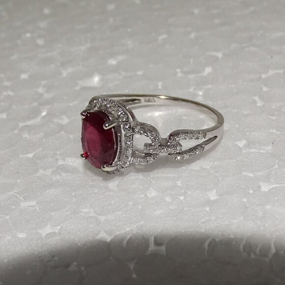 STUNNING DESIGN!! DIAMONDS & RUBY14K RING - Picture 7 of 11